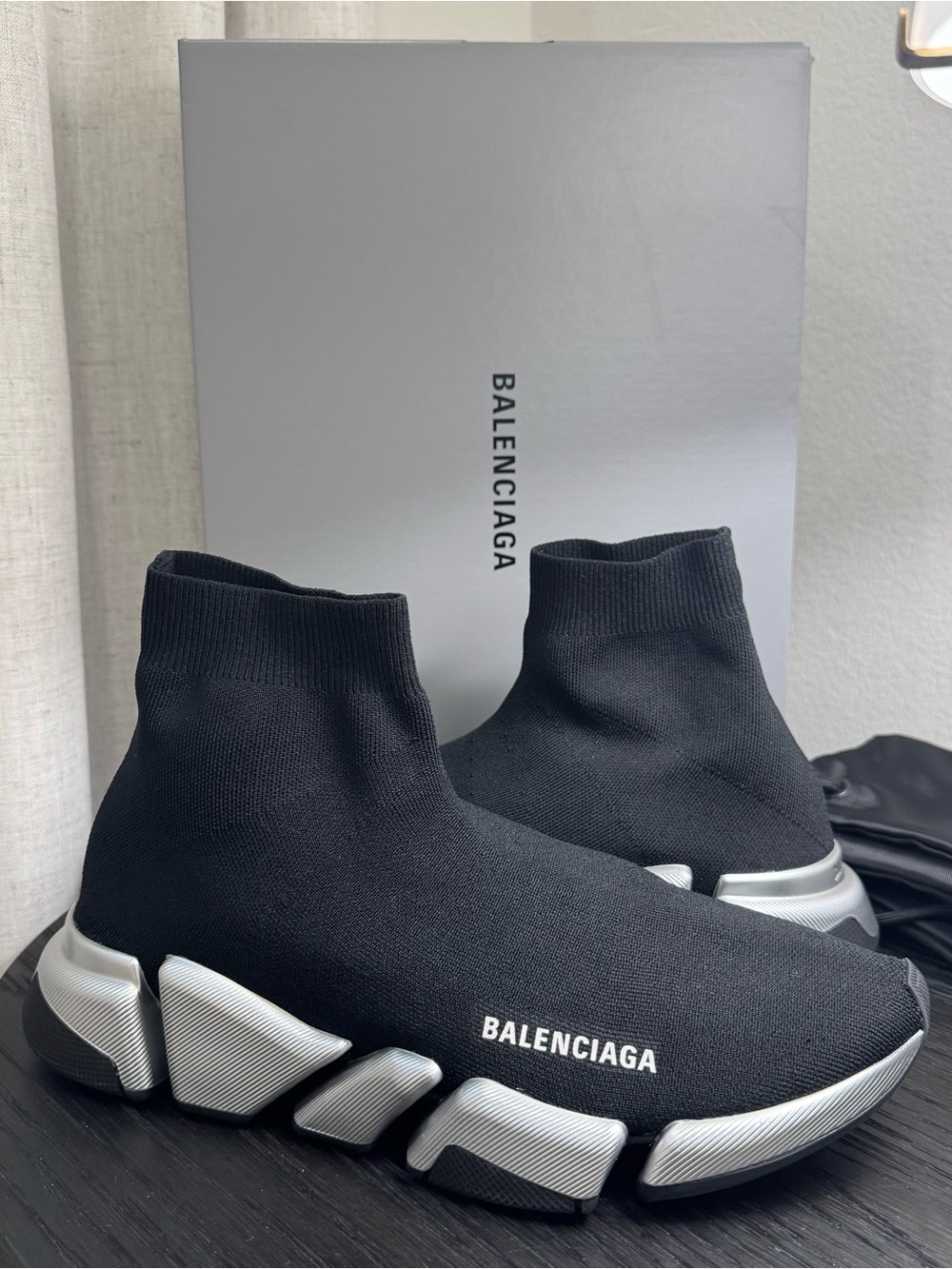 Balenciaga Speed 2.0 Recycled Knit Sneakers Black 46